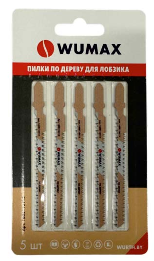 Пилки для лобзика (дерево), 69х4,0, 5 шт., WUMAX