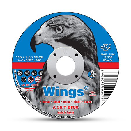 Круг отрезной D230х1,9 мм, прямой, сталь, WINGS