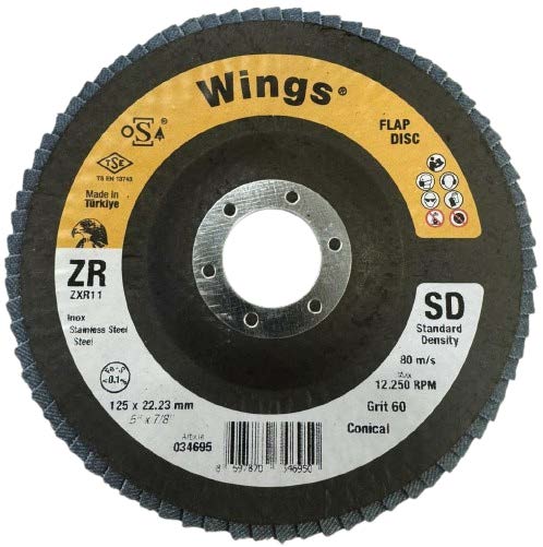 Диск лепестковый, 125мм, Р60, нерж. сталь, WINGS