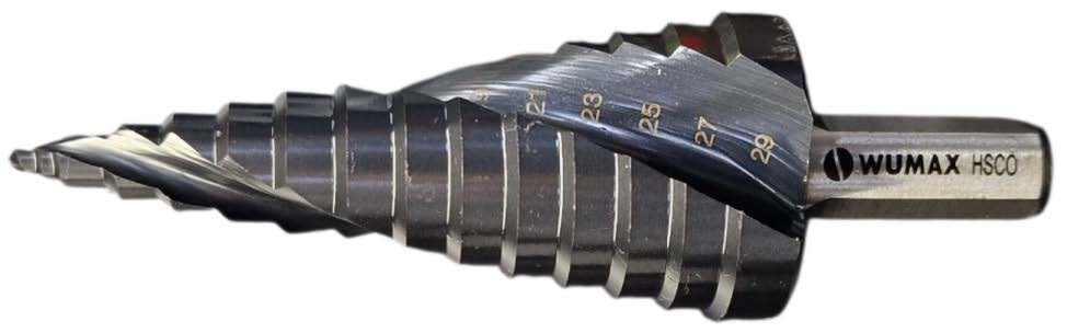 Ступенчатое спиральное сверло WUMAX MULTISTEP HSCO (5% Co), AlTIN, 13 ступеней, 5-29 мм