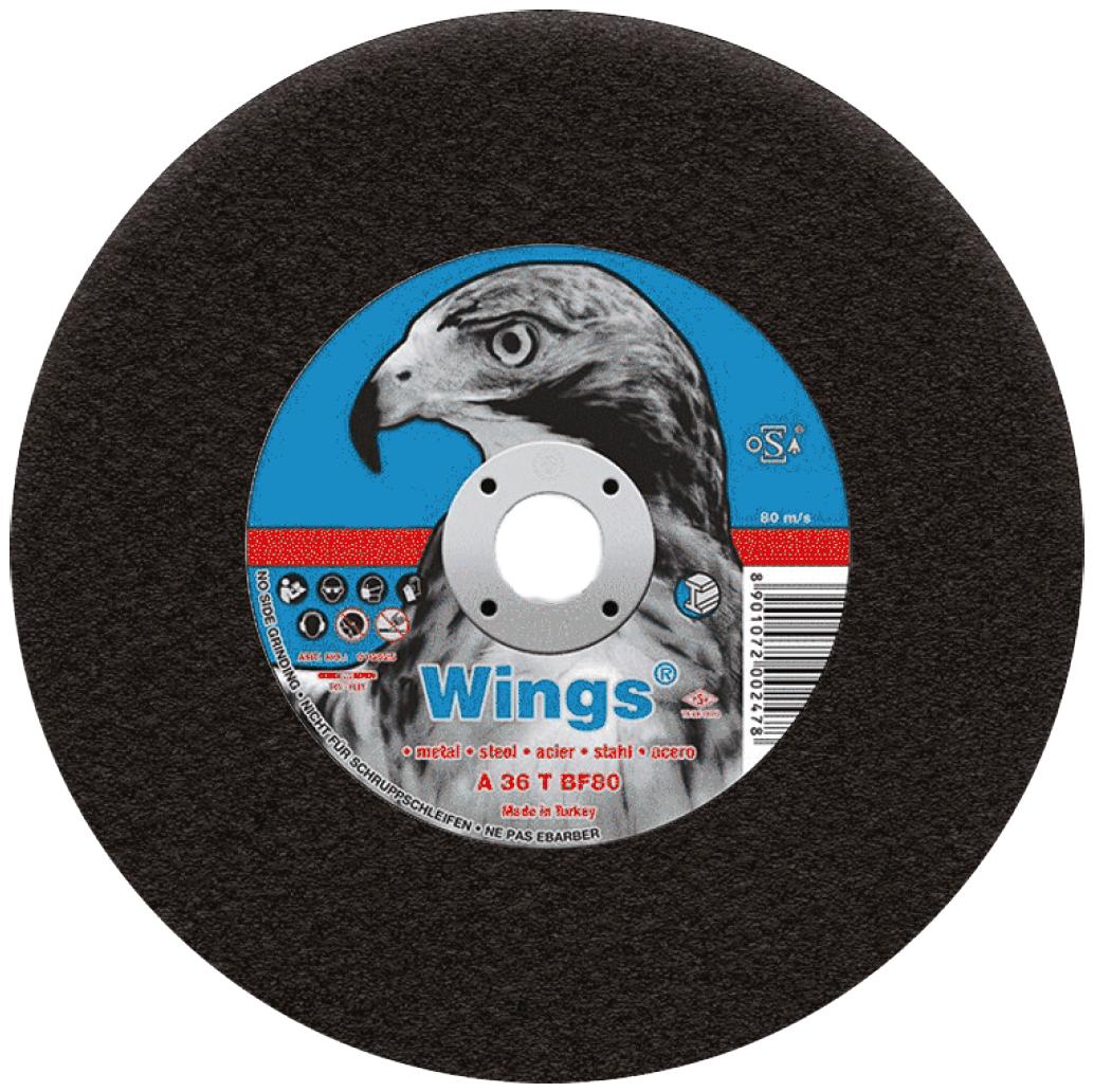 Круг отрезной D350х3,5x32 мм, прямой, сталь, WINGS