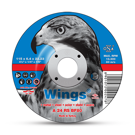 Круг зачистной D230х6,4 мм, изогн., сталь, WINGS