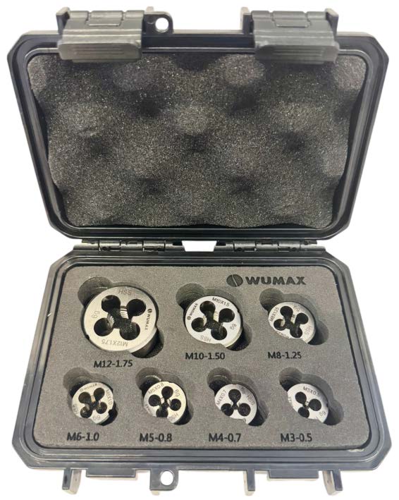 Набор плашек HSS M3-M12, DIN223, 7шт., WUMAX