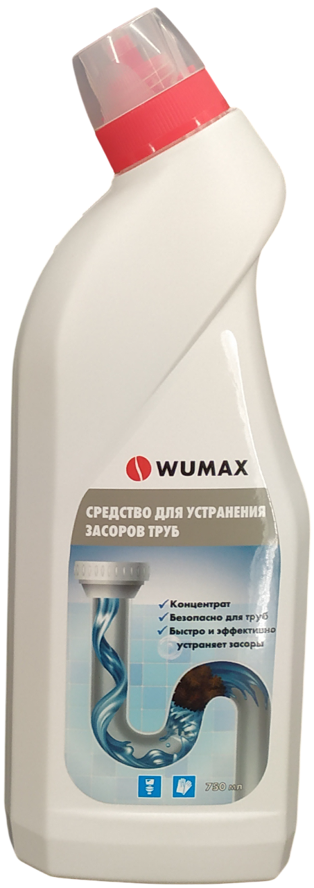 Средство для устранения засоров труб 750 мл WUMAX