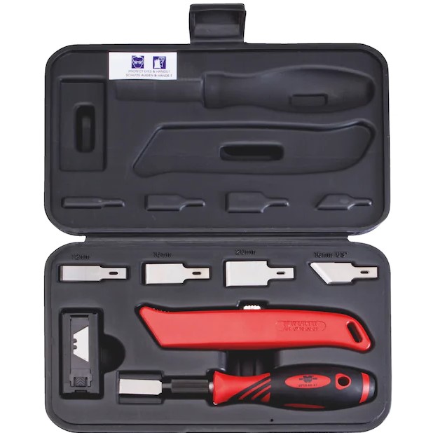 Набор шаберных лезвий с рукояткой, 27 шт.