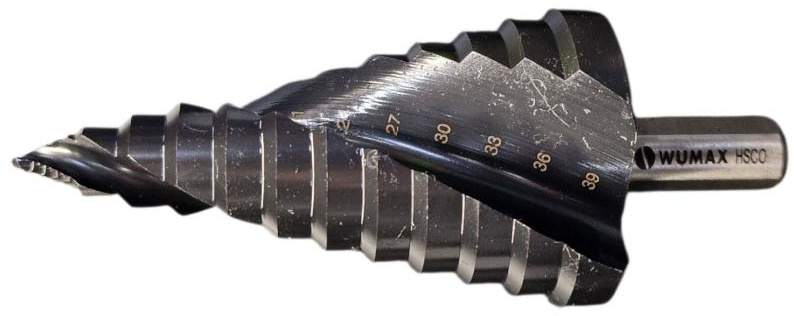 Ступенчатое спиральное сверло WUMAX MULTISTEP HSCO (5% Co), AlTIN, 12 ступеней, 6-39 мм
