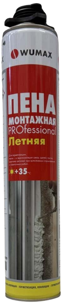 Пена монтажная Professional летняя, 750 мл, Wumax