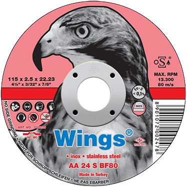 Круг отрезной D125х1,0 мм, прямой, нерж. сталь, WINGS