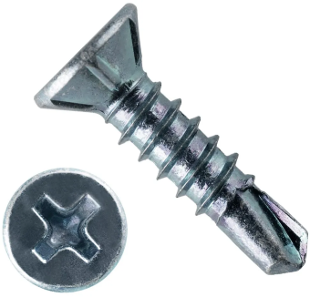 Саморез оконный 3,9х19 белый цинк, сверло, авт. линий, зенк