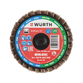 Минидиск шлифовальный лепестковый нерж.сталь ROLOC ZEBRAD50-ZC40