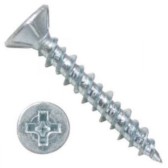 Саморез оконный фурн. 4,1х40 белый цинк, острый, зенк