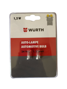 Автолампа тип W1.2W 24V 1.2W, W2.0x4.6D, 2 шт в блистере