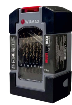 Набор сверел по металлу HSCO (5% Co) DIN338 MULTISTEP, 19 шт. 1-10 мм./0,5, WUMAX