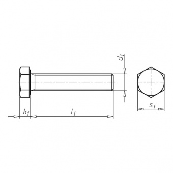 Болт с 6-гр. гол., к.п. 8,8, DIN 933, (A2K) М36х80