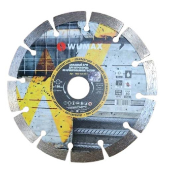Алмазный диск для штробореза по армированному бетону Standart 150х10х22,2 мм, WUMAX