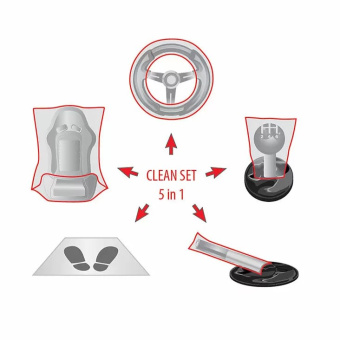 Набор одноразовых защитных покрытий для автомобиля 5 в 1 (Clean Set) Инд. упаковка