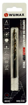 Сверло по металлу HSCO (5% Co) DIN338 MULTISTEP-d 11,5 мм., WUMAX, блистер