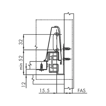 Система выдвижения ящиков SLIDEBOX, серый, 500 мм